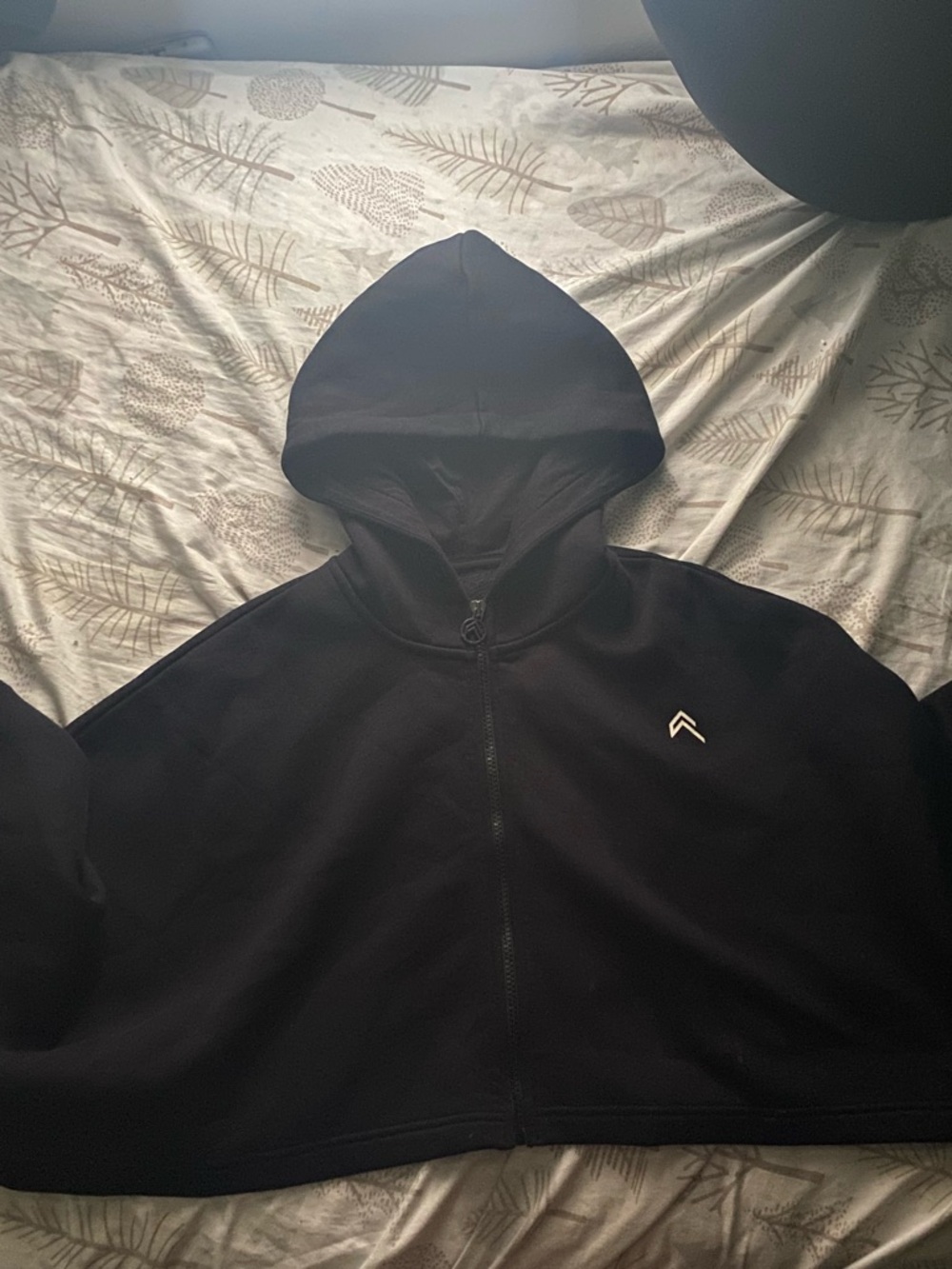 Black Zip-Up Hooded Sweatshirt